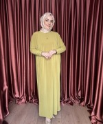 Basic Elbise  Yağ Yeşili