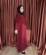 Basic Elbise  Bordo