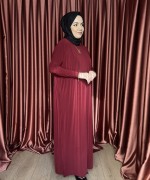 Basic Elbise  Bordo