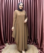 BODRUM CEPLİ ELBİSE Camel