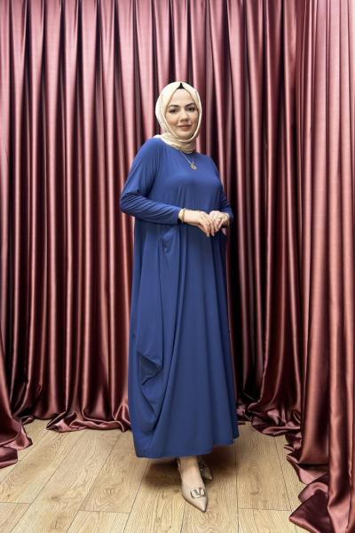 BODRUM CEPLİ ELBİSE Mavi