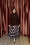 BURBERY DESENLİ ETEK TAKIM Acı Kahve