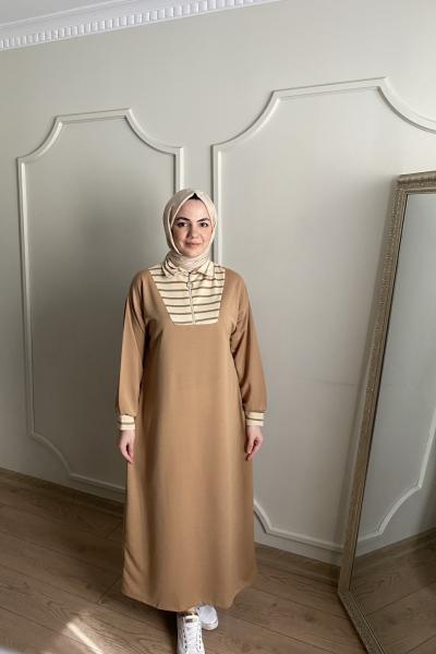 Çağla Elbise Camel