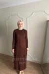 CEYLİN ETEKLİ TAKIM Kahverengi