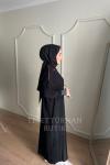 ÇİFT ŞERİT DETAYLI ELBİSE Siyah