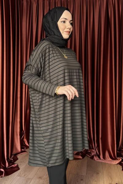 ÇİZGİLİ TUNİK Haki