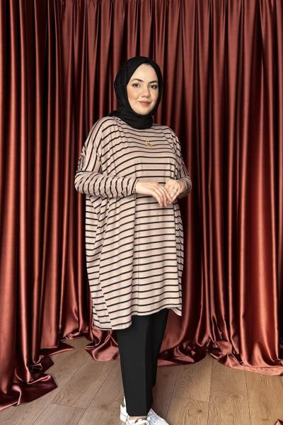 ÇİZGİLİ TUNİK Vizon