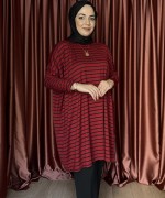 ÇİZGİLİ TUNİK Kırmızı Siyah