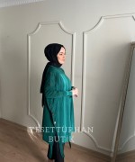 Düğme Detaylı Tunik Zümrüt