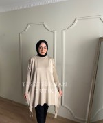 Düğme Detaylı Tunik Krem