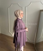 Düğme Detaylı Tunik Gül