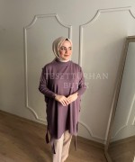 Düğme Detaylı Tunik Gül