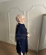 Düğme Detaylı Tunik Lacivert