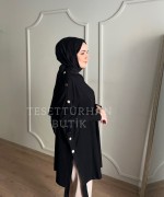 Düğme Detaylı Tunik Anadolu Siyahı