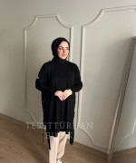 Düğme Detaylı Tunik Anadolu Siyahı