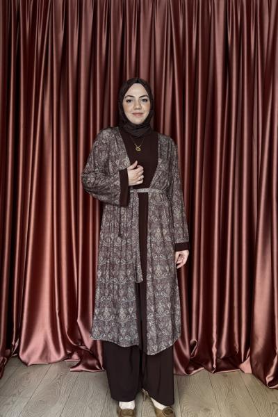 ETNİK DESEN 3’LÜ TAKIM Acı Kahve