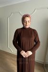 HARE TRİKO ELBİSE Kahverengi