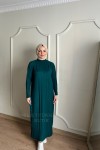 HARE TRİKO ELBİSE Zümrüt