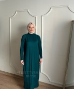 HARE TRİKO ELBİSE Zümrüt