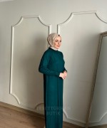 HARE TRİKO ELBİSE Zümrüt