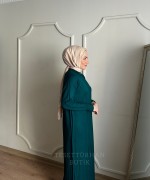 HARE TRİKO ELBİSE Zümrüt