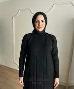 HARE TRİKO ELBİSE Siyah