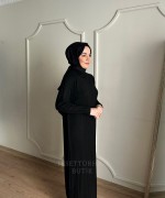 HARE TRİKO ELBİSE Siyah
