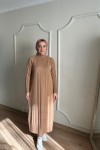 HARE TRİKO ELBİSE Camel