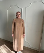 HARE TRİKO ELBİSE Camel