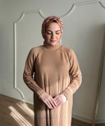 HARE TRİKO ELBİSE Camel