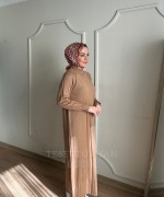 HARE TRİKO ELBİSE Camel