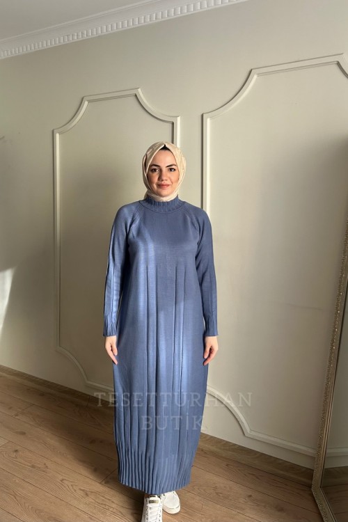 HARE TRİKO ELBİSE Bebe Mavisi
