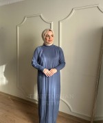 HARE TRİKO ELBİSE Bebe Mavisi