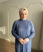 HARE TRİKO ELBİSE Bebe Mavisi