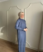 HARE TRİKO ELBİSE Bebe Mavisi