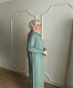 HARE TRİKO ELBİSE Mint Yeşili