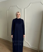 HARE TRİKO ELBİSE Lacivert