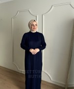 HARE TRİKO ELBİSE Lacivert