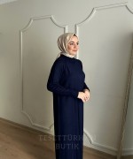 HARE TRİKO ELBİSE Lacivert