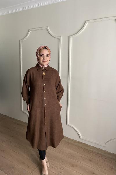 Karel Keten Tunik Kahverengi