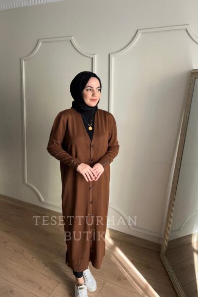 MERSERİZE HIRKA Kahverengi