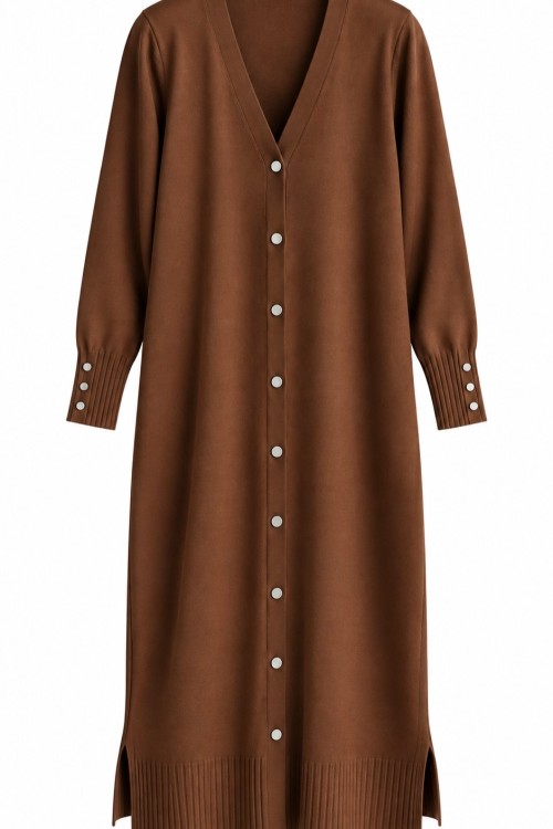 MERSERİZE HIRKA Kahverengi