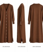 MERSERİZE HIRKA Kahverengi