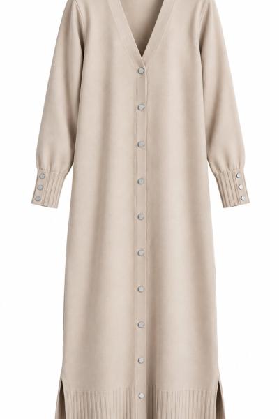 MERSERİZE HIRKA Bej