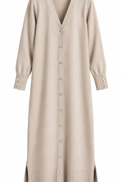 MERSERİZE HIRKA Bej