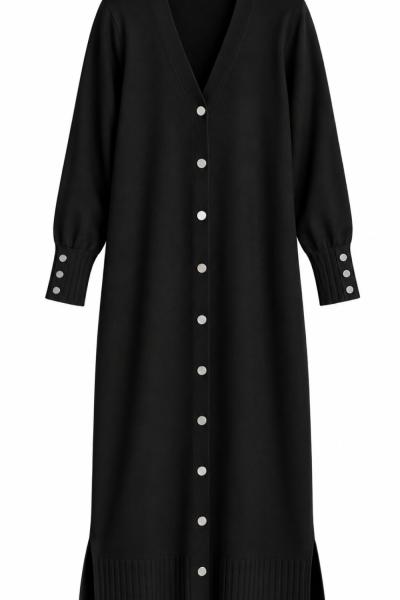 MERSERİZE HIRKA Siyah
