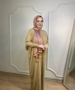 ÖRGÜ DESEN TRİKO ELBİSE Camel