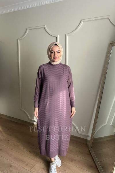 SAHRA MERSERİZE ELBİSE Gül