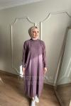 SAHRA MERSERİZE ELBİSE Gül