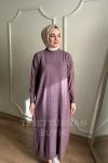 SAHRA MERSERİZE ELBİSE Gül